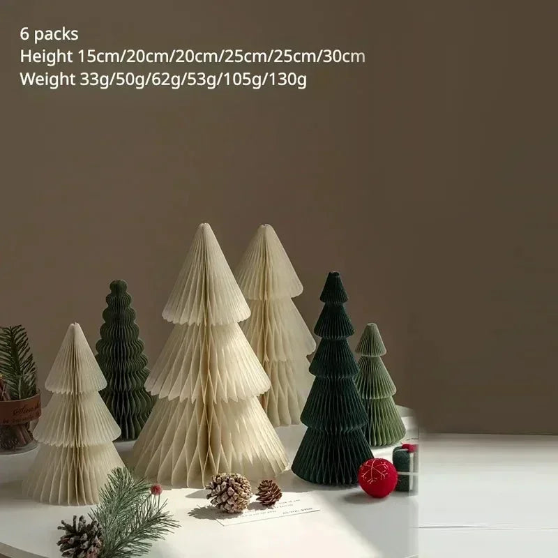 Christmas decoration paper christmas tree creative honeycomb folding table ornaments window scene decoration gift pendant