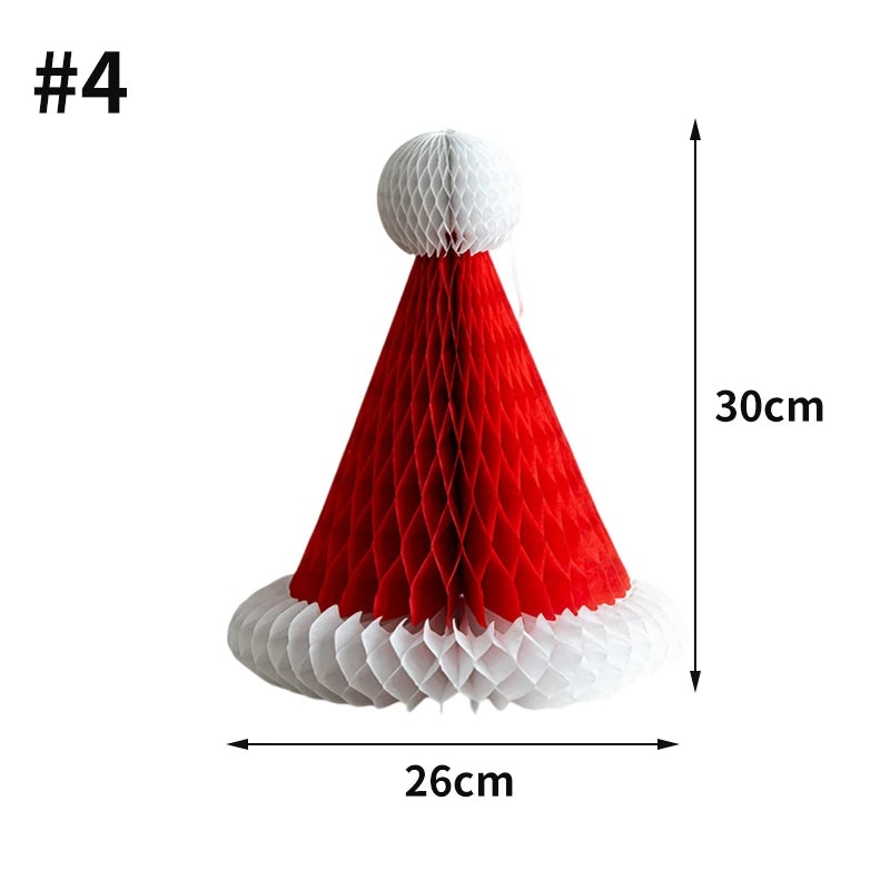 Christmas Honeycomb Ball 3D Christmas Tree Ornament Paper Hanging Xmas Decoration 2025 Party Favors Navidad New Year Kids Gift