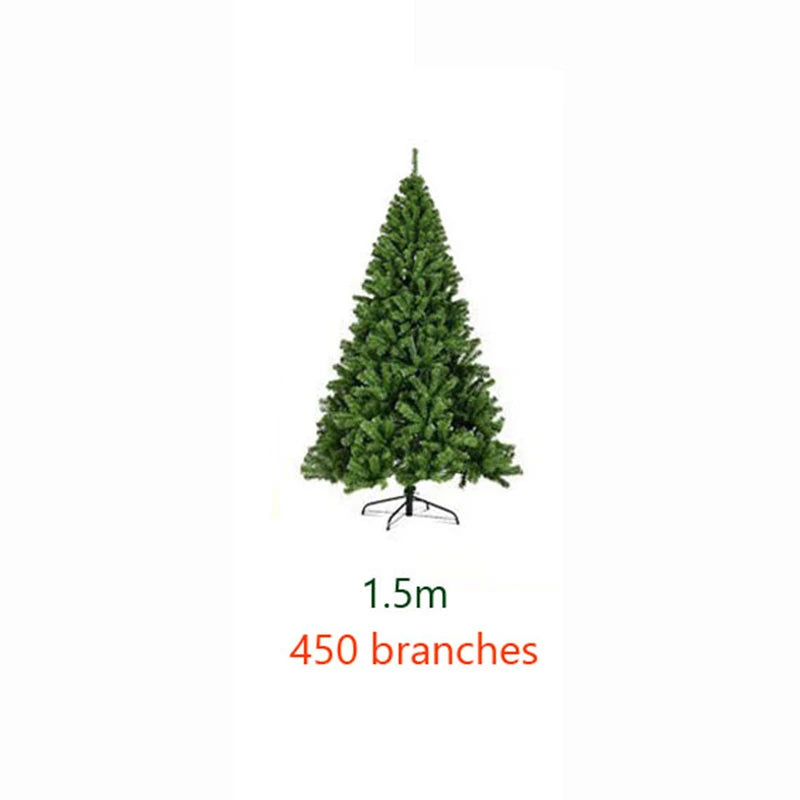 2.1m~1.2m PVC Large Christmas Tree Encryption Green Snow Tree Christmas Decoration 2025 New Year Home Party Hotel Scene Decor