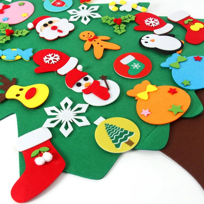 DIY Felt Christmas Tree Merry Christmas Decorations For Home 2024 Cristmas Ornament Xmas Navidad Gifts Santa Claus New Year 2025