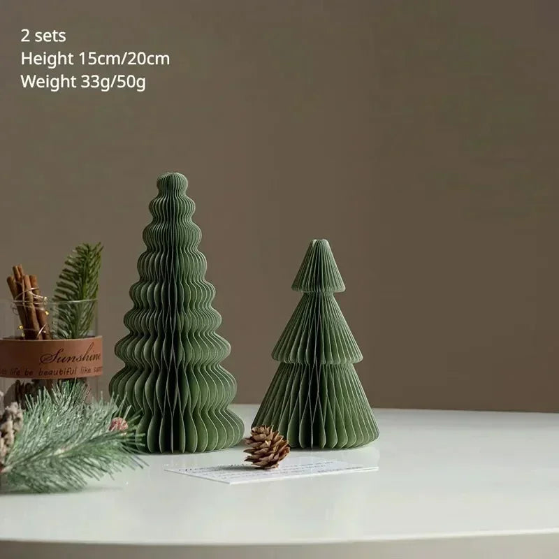 Christmas decoration paper christmas tree creative honeycomb folding table ornaments window scene decoration gift pendant