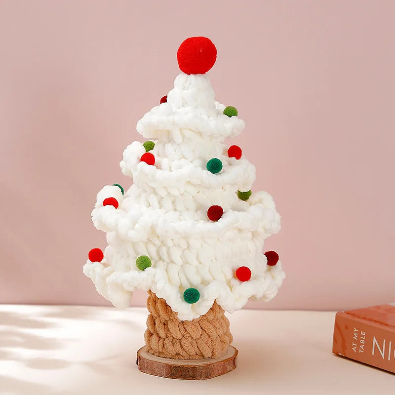 New Style Star Red Ball Christmas Tree Pure Handmade Wool Knitting Finished Product Holiday Decoration Christmas Creative Gifts