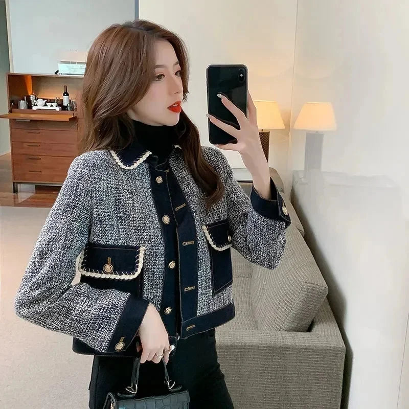 Patchwork Denim Coat Women's