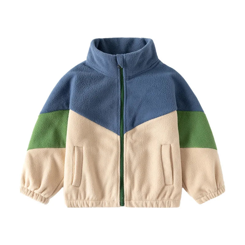 Boys' Casual Colorblock Zip-Up Jacket