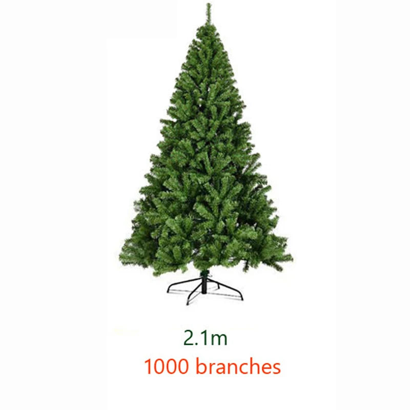 2.1m~1.2m PVC Large Christmas Tree Encryption Green Snow Tree Christmas Decoration 2025 New Year Home Party Hotel Scene Decor