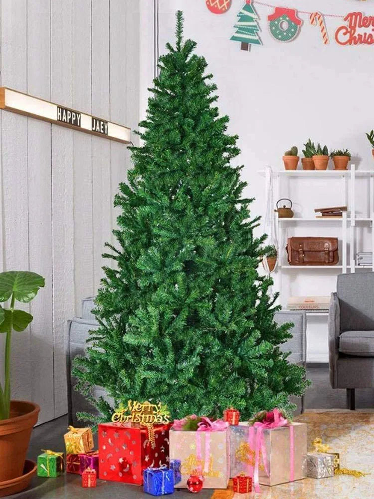 2.1m~1.2m PVC Large Christmas Tree Encryption Green Snow Tree Christmas Decoration 2025 New Year Home Party Hotel Scene Decor