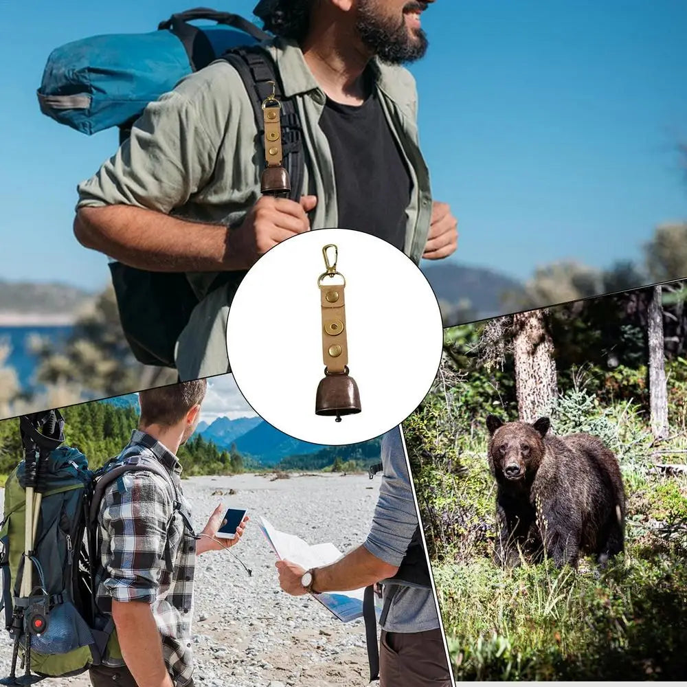 Loud Bear Bell Climbing Bear-Proof Metal Bell Camping Gear Bear Bells Scare Bear Bell Keychain For Camping Hiking Backpacking