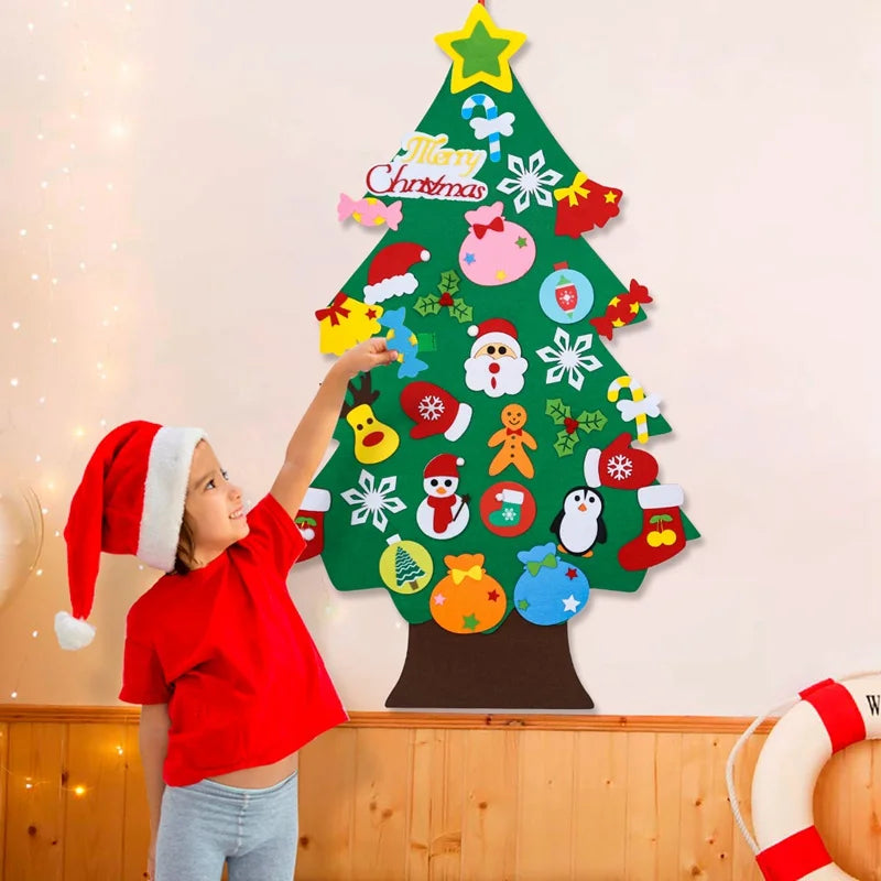 DIY Felt Christmas Tree Merry Christmas Decorations For Home 2024 Cristmas Ornament Xmas Navidad Gifts Santa Claus New Year 2025