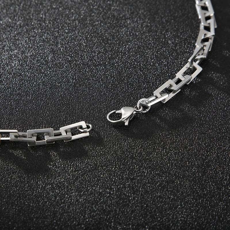 Men's Necklace Silver Color Stainless