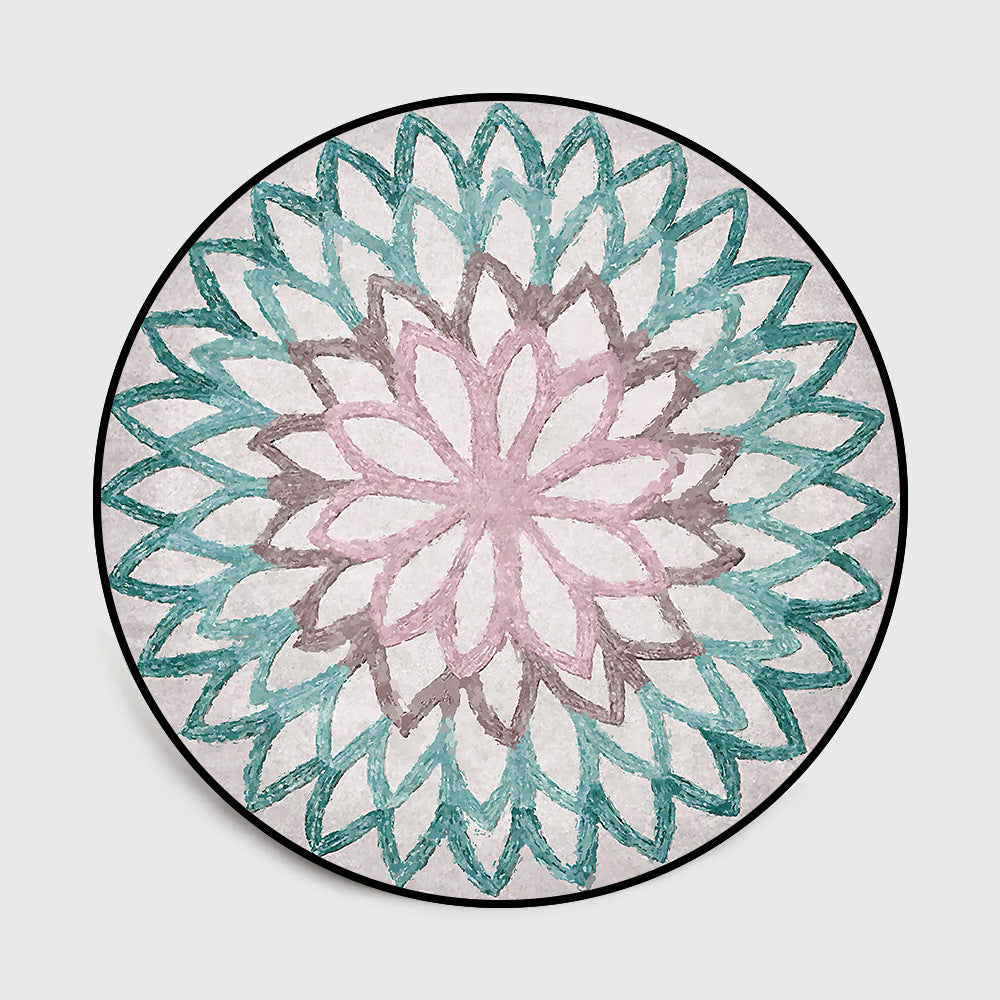 Abstract Geometric Circular Floor Mats, Living Room Bedroom Decoration